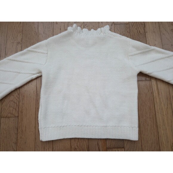 Jcrew Crewcuts Girls' Ruffleneck Bobble Sweater Ivory Size XS 4-5 Style# BT956 - Picture 7 of 7